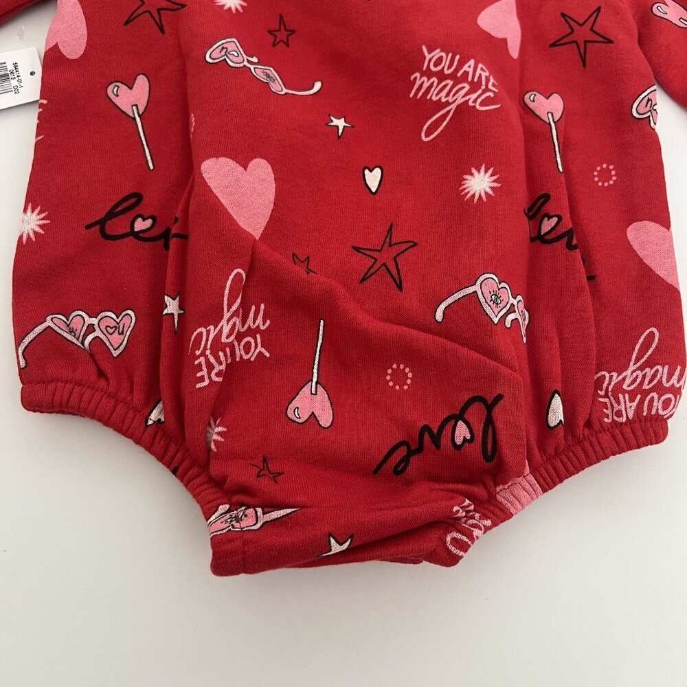 Old Navy Sweet Baby Girl Valentine Long Sleeve Sweater Romper Bodysuit 6-12 m - Picture 4 of 8